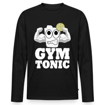 Gym Motivation Musculation Entraînement - T-shirt manches longues Premium bio Homme - noir - Devant - Nico (187cm)