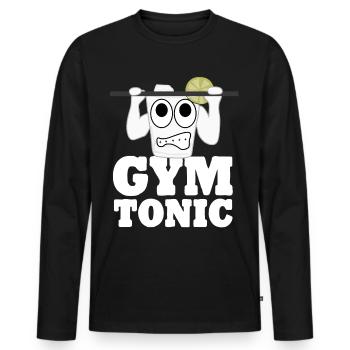 Bodybuilding Motivation Gym - Men's Premium Organic Long Sleeve Shirt - black - Front - Nico (187cm)