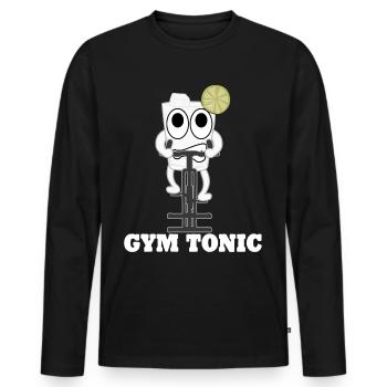 Gymnase de motivation pour le cyclisme en salle - T-shirt manches longues Premium bio Homme - noir - Devant - Nico (187cm)