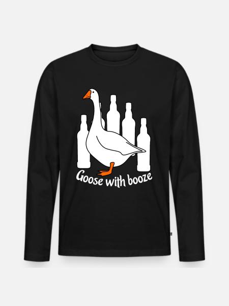 Goose with Booze - Men's Premium Organic Long Sleeve Shirt - black