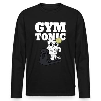 Gym Motivation Tapis roulant Entraînement - T-shirt manches longues Premium bio Homme - noir - Devant - Nico (187cm)