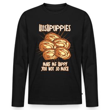 Hush Puppy Hushpuppies Hushpuppy - Men's Premium Organic Long Sleeve Shirt - black - Front - Nico (187cm)