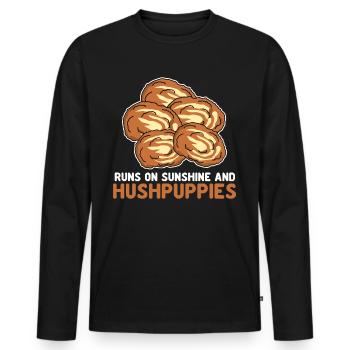 Hush Puppy Joke Hushpuppy Hushpuppies - Men's Premium Organic Long Sleeve Shirt - black - Front - Nico (187cm)