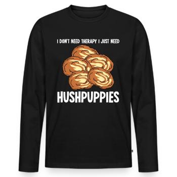 Hush Puppy Hushpuppy Joke Hushpuppies - Men's Premium Organic Long Sleeve Shirt - black - Front - Nico (187cm)