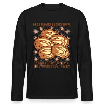 Hush Puppy Hushpuppy Food Hushpuppies - Men's Premium Organic Long Sleeve Shirt - black - Front - Nico (187cm)