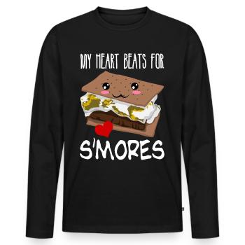 S’more Camping Glamping S’mores Smores - T-shirt manches longues Premium bio Homme - noir - Devant - Nico (187cm)