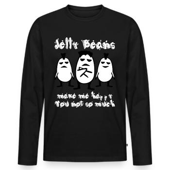 Jelly Bean Fèves à la gelée - T-shirt manches longues Premium bio Homme - noir - Devant - Nico (187cm)