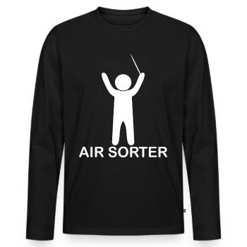 Conductor Air Sorter Conducting - Männer Premium Bio Langarmshirt - Schwarz - Vorne - Nico (187cm)
