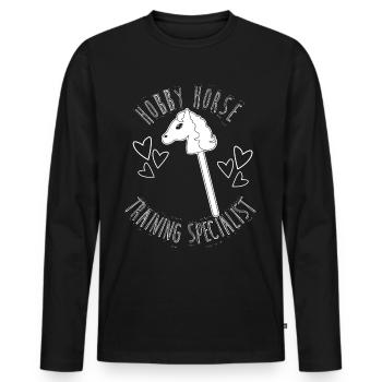 Hobby Horse Training Hobby Horsing - Men's Premium Organic Long Sleeve Shirt - black - Front - Nico (187cm)