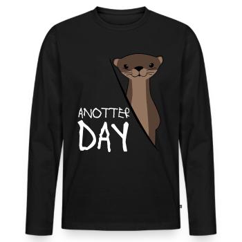 Loutre de mer Loutre Anotter Loutres - T-shirt manches longues Premium bio Homme - noir - Devant - Nico (187cm)