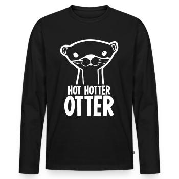 Hotter Otter Otters Sea Otter - Männer Premium Bio Langarmshirt - Schwarz - Vorne - Nico (187cm)