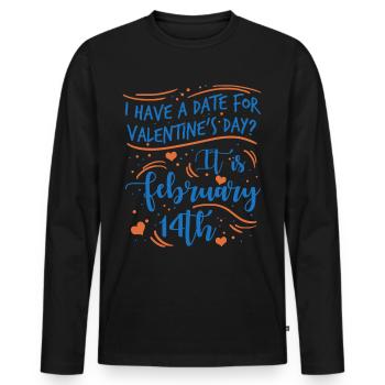 Valentine's Day Boyfriend Girlfirend - Männer Premium Bio Langarmshirt - Schwarz - Vorne - Nico (187cm)
