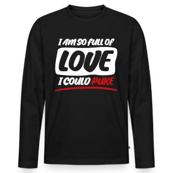 Valentine's Day Girlfriend Heart Love - Männer Premium Bio Langarmshirt - Schwarz - Vorne - Nico (187cm)