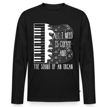 Organist Organ Player Church Music - Men's Premium Organic Long Sleeve Shirt - black - Front - Nico (187cm)