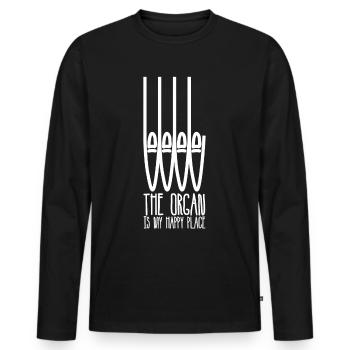 Organ Player Church Music Organist - Men's Premium Organic Long Sleeve Shirt - black - Front - Nico (187cm)