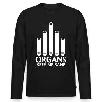 Church Music Organ Player Organist - Men's Premium Organic Long Sleeve Shirt - black - Front - Nico (187cm)