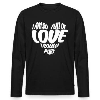 Valentine's Day Girlfriend Heart - Männer Premium Bio Langarmshirt - Schwarz - Vorne - Nico (187cm)
