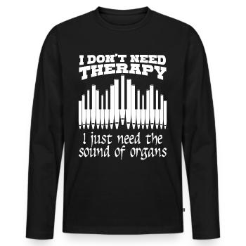 Organist Organ Player - Men's Premium Organic Long Sleeve Shirt - black - Front - Nico (187cm)