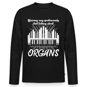 Organ Player Organist - Men's Premium Organic Long Sleeve Shirt - black - Front - Nico (187cm)