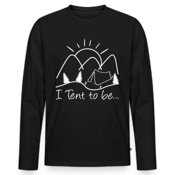 Camping Tent Joke Hiking Outdoor - Men's Premium Organic Long Sleeve Shirt - black - Front - Nico (187cm)