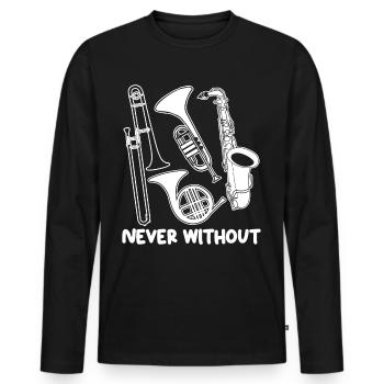 Brass Music French Horn Tuba Trumpet - Men's Premium Organic Long Sleeve Shirt - black - Front - Nico (187cm)