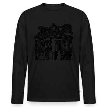 Cuivres Cor d’harmonie Trompette - T-shirt manches longues Premium bio Homme - noir - Devant - Nico (187cm)