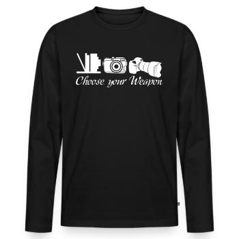 Photograph Photography Photographer - Men's Premium Organic Long Sleeve Shirt - black - Front - Nico (187cm)
