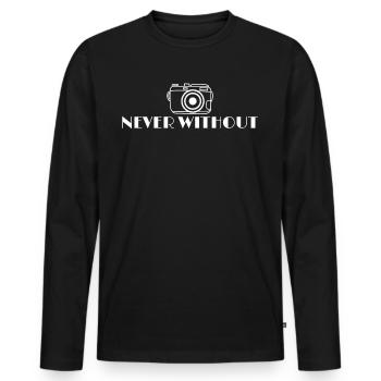 Camera Photographer - Men's Premium Organic Long Sleeve Shirt - black - Front - Nico (187cm)