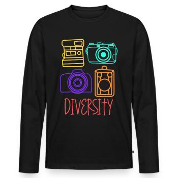 Photographer Photography Camera - Men's Premium Organic Long Sleeve Shirt - black - Front - Nico (187cm)