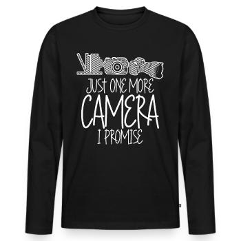 Photo Camera Photographer Photography - Men's Premium Organic Long Sleeve Shirt - black - Front - Nico (187cm)