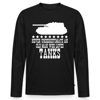 Tank Combat Tanks MBT Tank Driver - Men's Premium Organic Long Sleeve Shirt - black - Front - Nico (187cm)