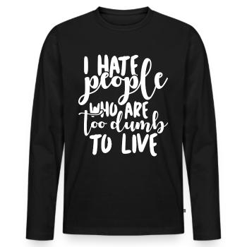 Misanthrope Darwin Darwinisme - T-shirt manches longues Premium bio Homme - noir - Devant - Nico (187cm)