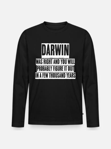 Darwin Award Misanthrope Grumpy - Men's Premium Organic Long Sleeve Shirt - black