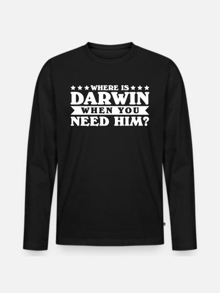 Darwinism Misanthrope Misanthropist - Männer Premium Bio Langarmshirt - Schwarz