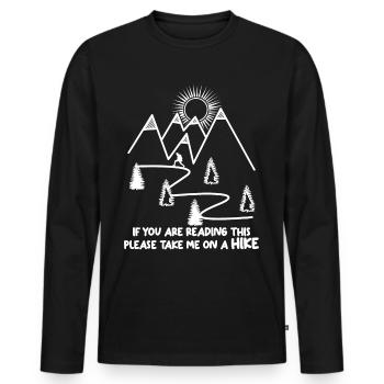 Randonneur en plein air Randonnée Trekking - T-shirt manches longues Premium bio Homme - noir - Devant - Nico (187cm)