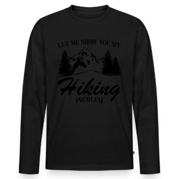 Trekking Hiker Hiking Outdoor - Men's Premium Organic Long Sleeve Shirt - black - Front - Nico (187cm)