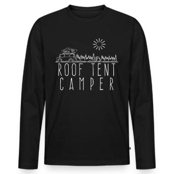 Tente de toit Tente de camping-car - T-shirt manches longues Premium bio Homme - noir - Devant - Nico (187cm)