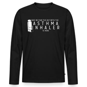Asthme asthmatique Inhaler Respiration sifflante - T-shirt manches longues Premium bio Homme - noir - Devant - Nico (187cm)