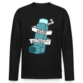 Asthme asthmatique Inhaler Respiration sifflante - T-shirt manches longues Premium bio Homme - noir - Devant - Nico (187cm)