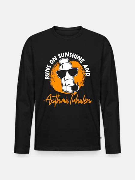 Asthma Inhaler Asthmatics Asthmatic - Men's Premium Organic Long Sleeve Shirt - black