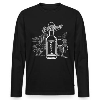 Bouteille de Tequila Tequilas Mexique - T-shirt manches longues Premium bio Homme - noir - Devant - Nico (187cm)