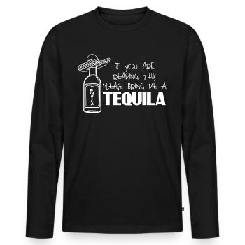 Tequila Tequilas Mexico - Men's Premium Organic Long Sleeve Shirt - black - Front - Nico (187cm)