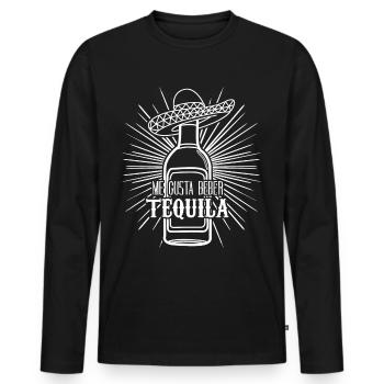 Mexique Tequilas Sombrero Tequila - T-shirt manches longues Premium bio Homme - noir - Devant - Nico (187cm)