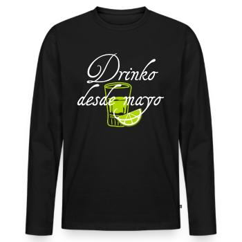 Tequila Tequila Mexique - T-shirt manches longues Premium bio Homme - noir - Devant - Nico (187cm)