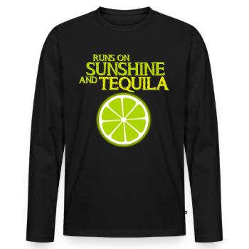 Tequila Lime Tequila Mexique - T-shirt manches longues Premium bio Homme - noir - Devant - Nico (187cm)