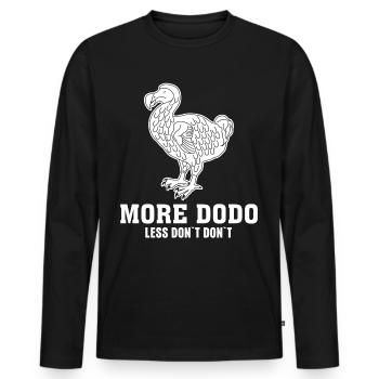 Dodo Joke Dodos - Men's Premium Organic Long Sleeve Shirt - black - Front - Nico (187cm)