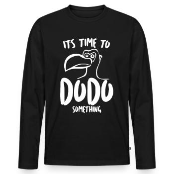 Dodo Funny Dodos - Men's Premium Organic Long Sleeve Shirt - black - Front - Nico (187cm)