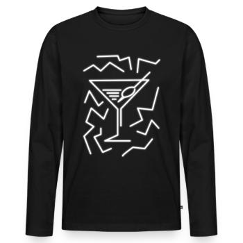 Martini Olives - Men's Premium Organic Long Sleeve Shirt - black - Front - Nico (187cm)