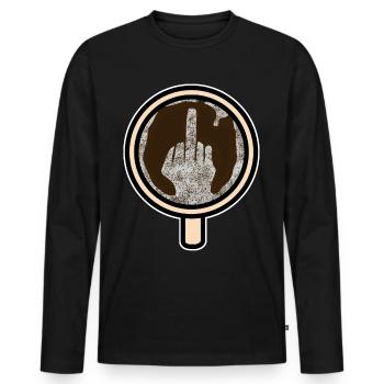Café au misanthrope du doigt d'honneur - T-shirt manches longues Premium bio Homme - noir - Devant - Nico (187cm)