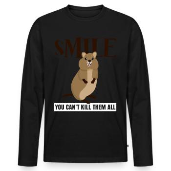 Quokkas Quokka misantrophe - T-shirt manches longues Premium bio Homme - noir - Devant - Nico (187cm)